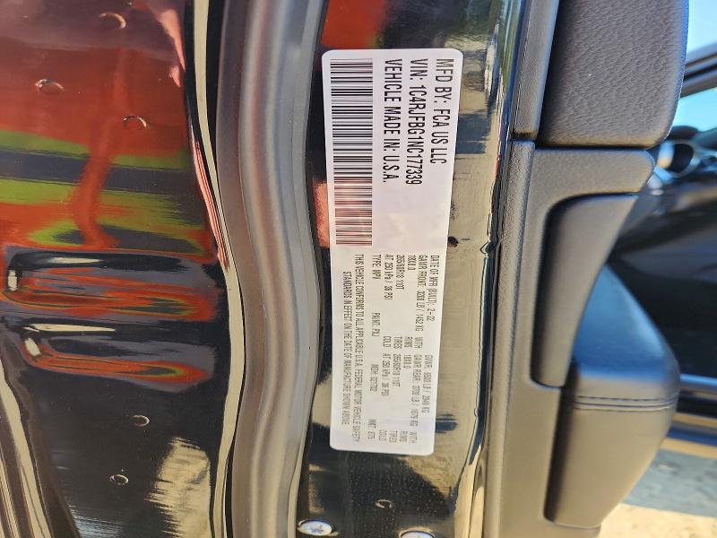 68807596 :رقم المزاد ، 1C4RJFBG1NC177339 vin ، 2022 Jeep Grand Cherokee مزاد بيع