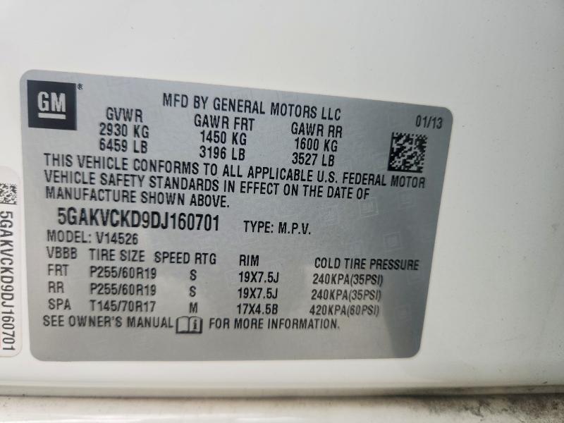 Продажа на аукционе авто 2013 Buick Enclave, vin: 5GAKVCKD9DJ160701, номер лота: 68058796