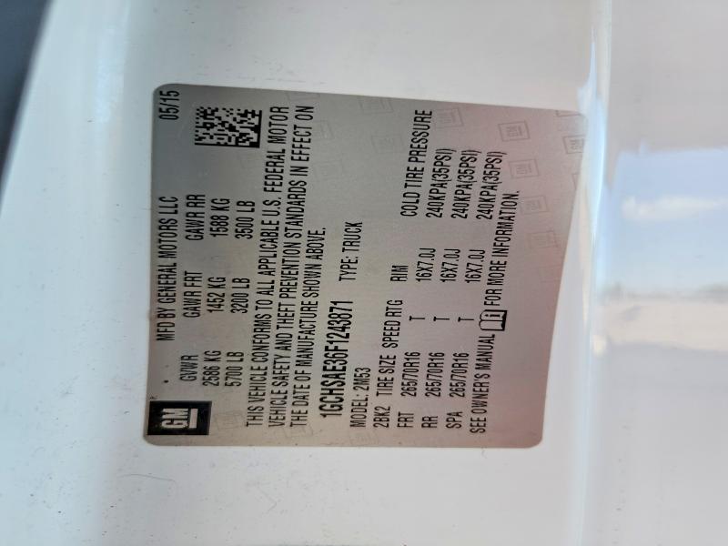 Aukcja sprzedaży 2015 Chevrolet Colorado, vin: 1GCHSAE36F1243871, numer aukcji: 67831066