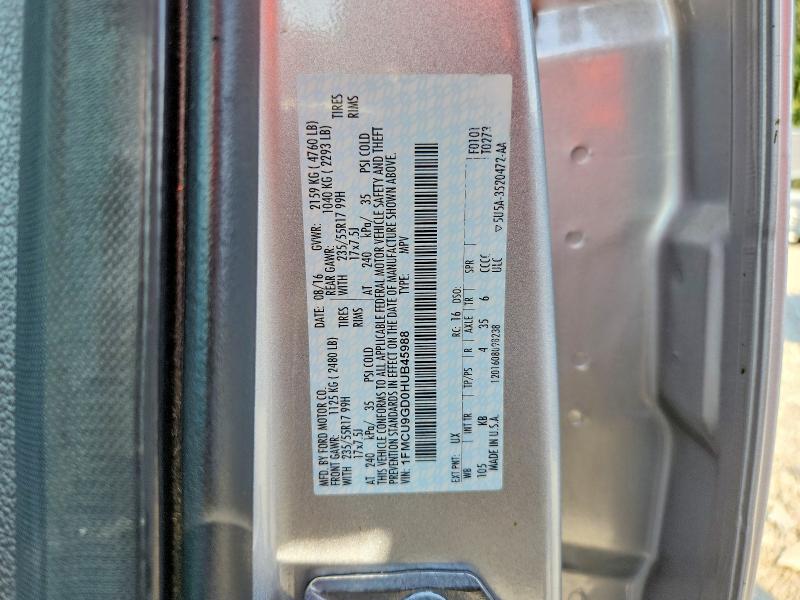 2017 Ford Escape მანქანა იყიდება აუქციონზე, vin: 1FMCU9GD0HUB45988, აუქციონის ნომერი: 67209116