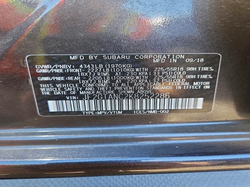 Продаж на аукціоні авто 2019 Subaru Crosstrek, vin: JF2GTANC2K8252286, номер лоту: 68609526
