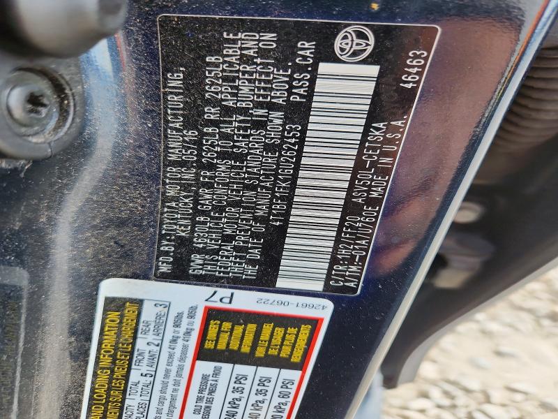 Aukcja sprzedaży 2016 Toyota Camry, vin: 4T1BF1FK1GU262453, numer aukcji: 68066456