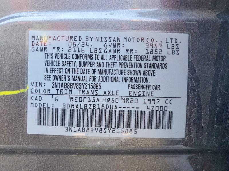 Aukcja sprzedaży 2025 Nissan Sentra, vin: 3N1AB8BV8SY215885, numer aukcji: 68061266
