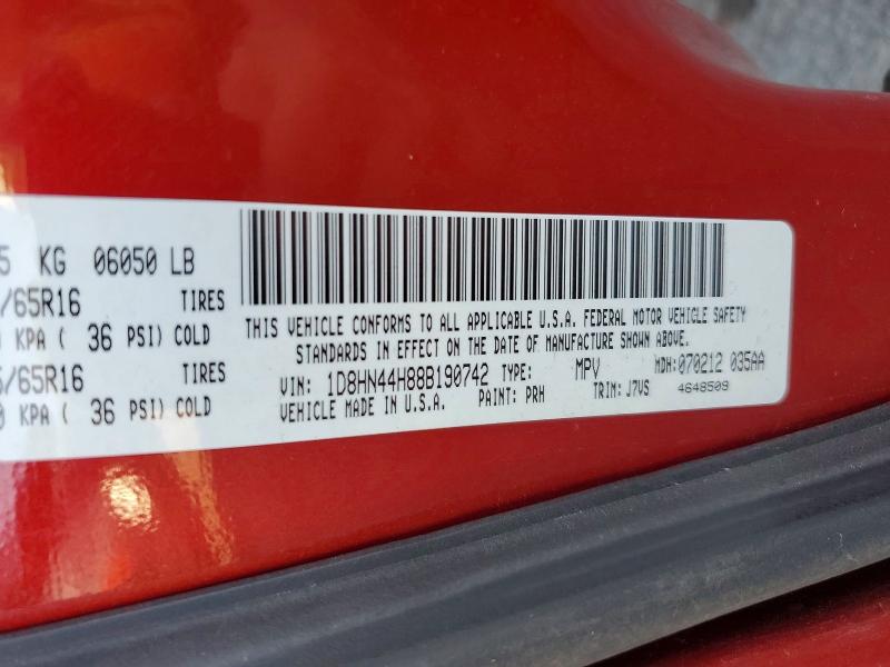 Продажа на аукционе авто 2008 Dodge Grand Caravan, vin: 1D8HN44H88B190742, номер лота: 68003286