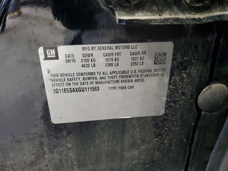 Auction sale of the 2016 Chevrolet Malibu Limited, vin: 1G11E5SAXGU111563, lot number: 70216226