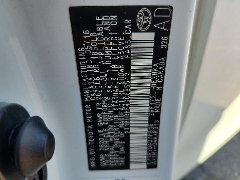 Продаж на аукціоні авто 2016 Toyota Corolla, vin: 2T1BURHE4GC685542, номер лоту: 68362766