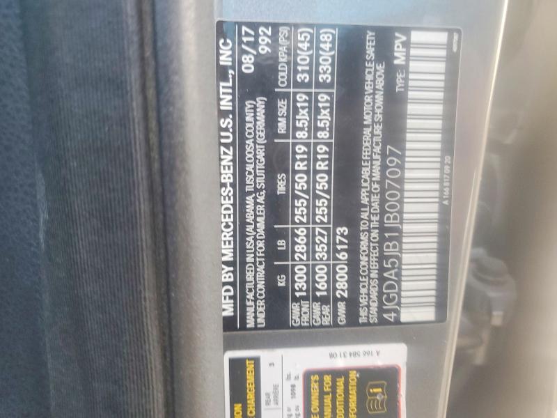 Aukcja sprzedaży 2018 Mercedes-benz Gle, vin: 4JGDA5JB1JB007097, numer aukcji: 68128026