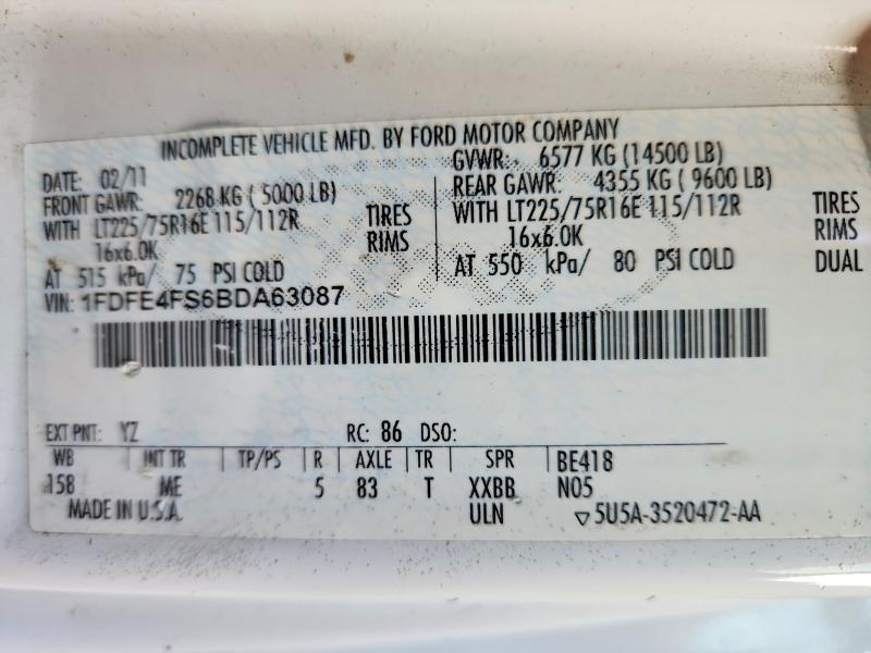 69012526 :رقم المزاد ، 1FDFE4FS6BDA63087         vin ، 2011 Ford Econoline مزاد بيع