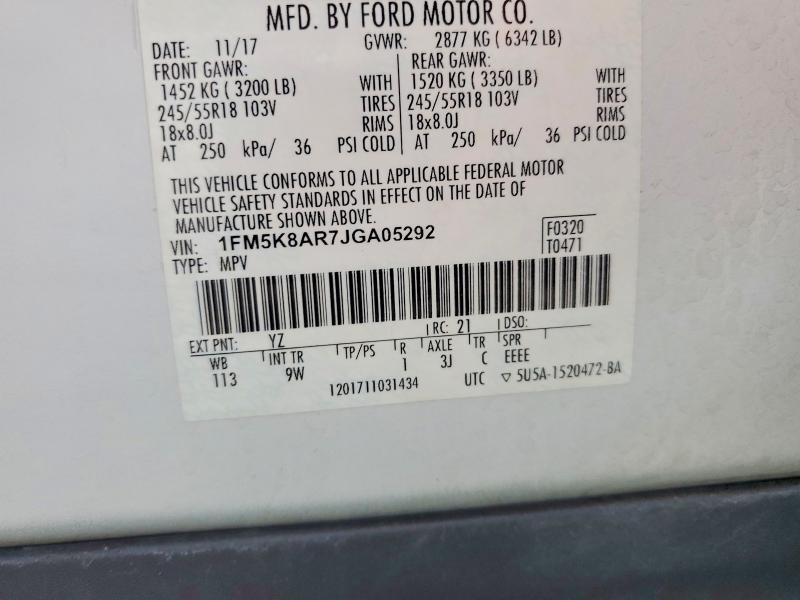 Продажа на аукционе авто 2018 Ford Explorer, vin: 1FM5K8AR7JGA05292, номер лота: 70055396