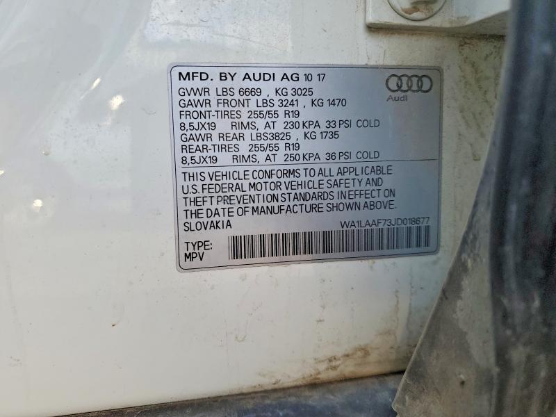 Aukcja sprzedaży 2018 Audi Q7, vin: WA1LAAF73JD018677, numer aukcji: 69927286