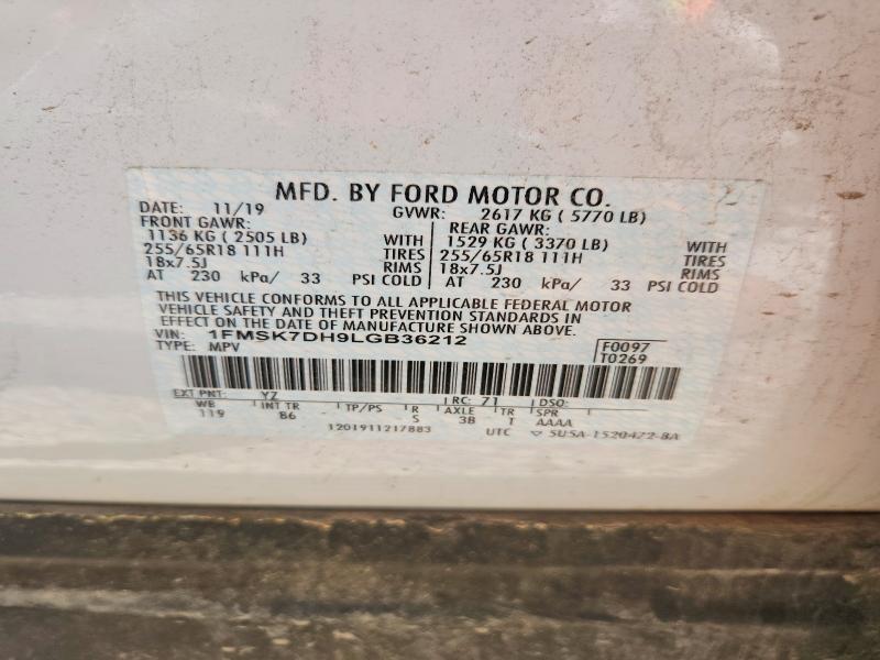Продажа на аукционе авто 2020 Ford Explorer, vin: 1FMSK7DH9LGB36212, номер лота: 69424176