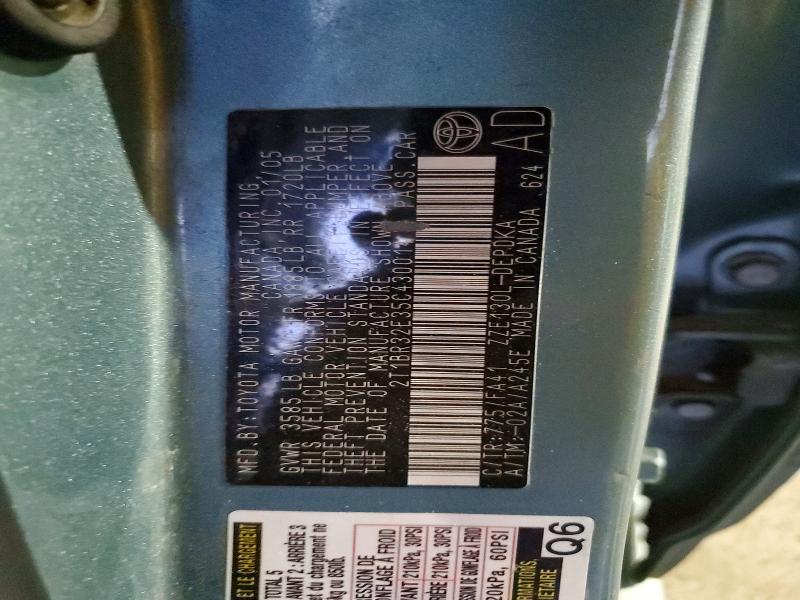Продаж на аукціоні авто 2005 Toyota Corolla, vin: 2T1BR32E35C430014, номер лоту: 70318196