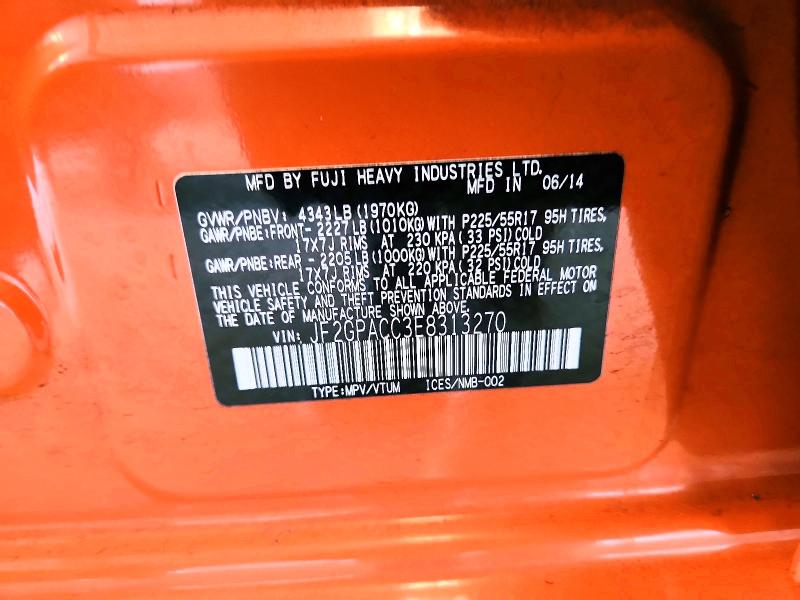 Aukcja sprzedaży 2014 Subaru Xv Crosstrek, vin: JF2GPACC3E8313270, numer aukcji: 69988376