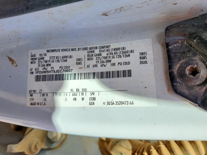 2018 Ford F550 მანქანა იყიდება აუქციონზე, vin: 1FD0W5HT9JEC70807, აუქციონის ნომერი: 67461206