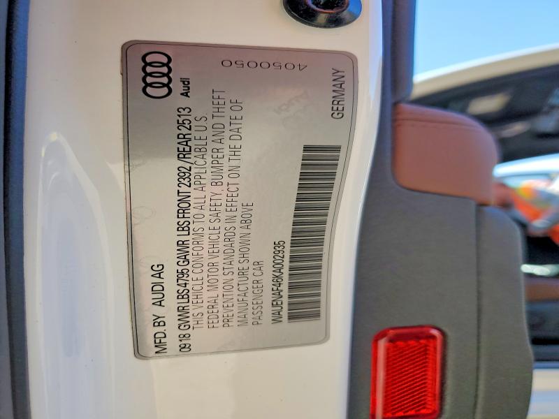 Aukcja sprzedaży 2019 Audi A4, vin: WAUENAF46KA002935, numer aukcji: 68134556