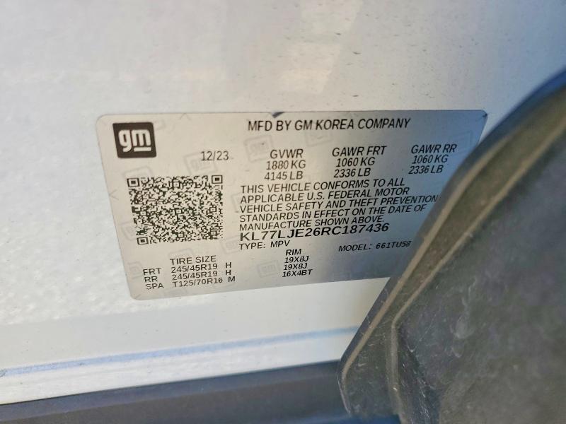 Aukcja sprzedaży 2024 Chevrolet Trax, vin: KL77LJE26RC187436, numer aukcji: 70517096