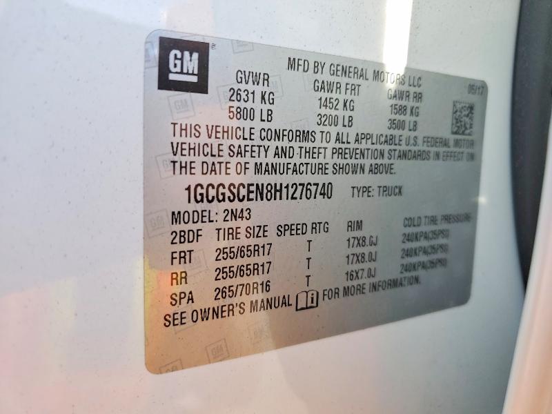 Продаж на аукціоні авто 2017 Chevrolet Colorado, vin: 1GCGSCEN8H1276740, номер лоту: 68096536