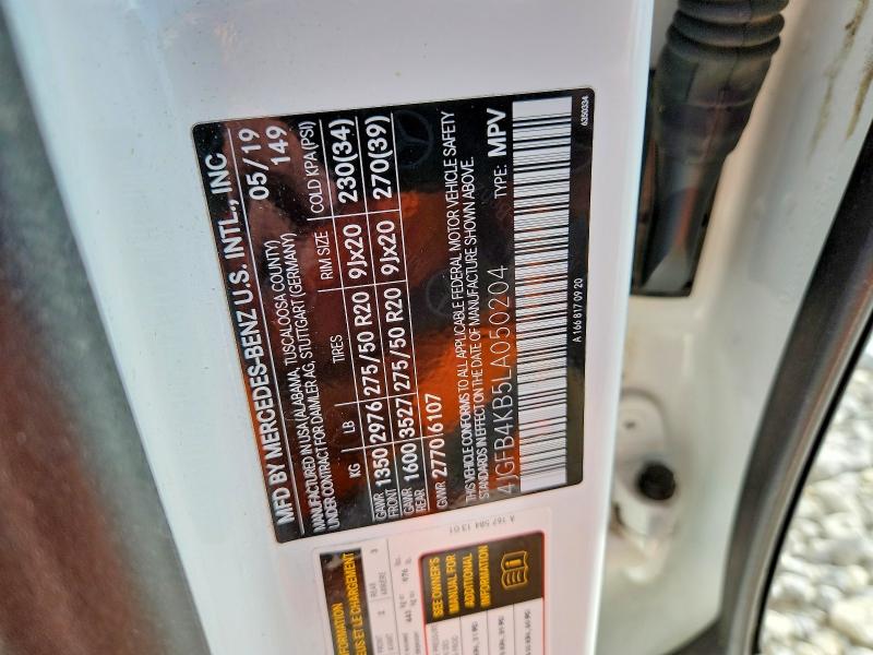 Aukcja sprzedaży 2020 Mercedes-benz Gle, vin: 4JGFB4KB5LA050204, numer aukcji: 68253026
