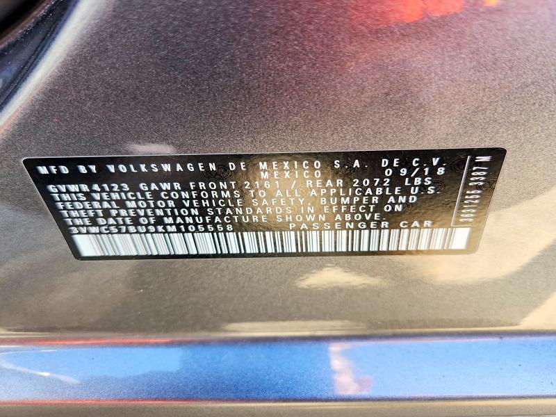 Продаж на аукціоні авто 2019 Volkswagen Jetta, vin: 3VWC57BU9KM105558, номер лоту: 69587766