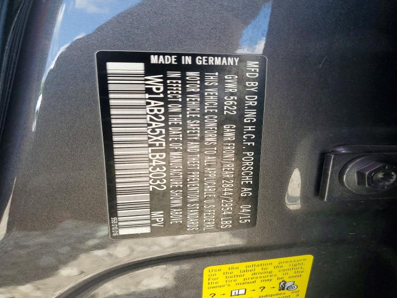 Aukcja sprzedaży 2015 Porsche Macan, vin: WP1AB2A5XFLB43032, numer aukcji: 67980006