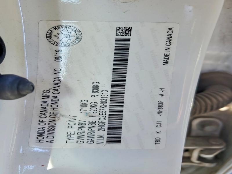 Продажа на аукционе авто 2019 Honda Civic, vin: 2HGFC2E57KH031313, номер лота: 68223296