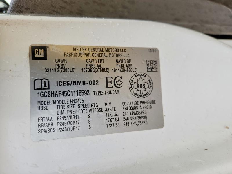 2012 Chevrolet Express G1500 მანქანა იყიდება აუქციონზე, vin: 1GCSHAF45C1118593, აუქციონის ნომერი: 68207446