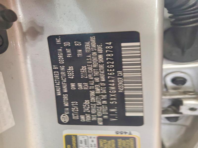 67243126 :رقم المزاد ، 5XXGM4A76EG278784 vin ، 2014 Kia Optima مزاد بيع