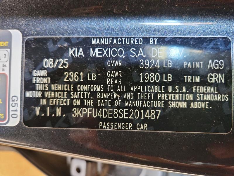 Продажа на аукционе авто 2025 Kia K4, vin: 3KPFU4DE8SE201487, номер лота: 64827906