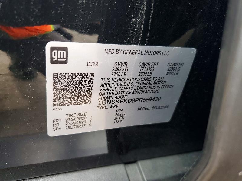 69446876 :رقم المزاد ، 1GNSKFKD8PR559430 vin ، 2023 Chevrolet Suburban مزاد بيع