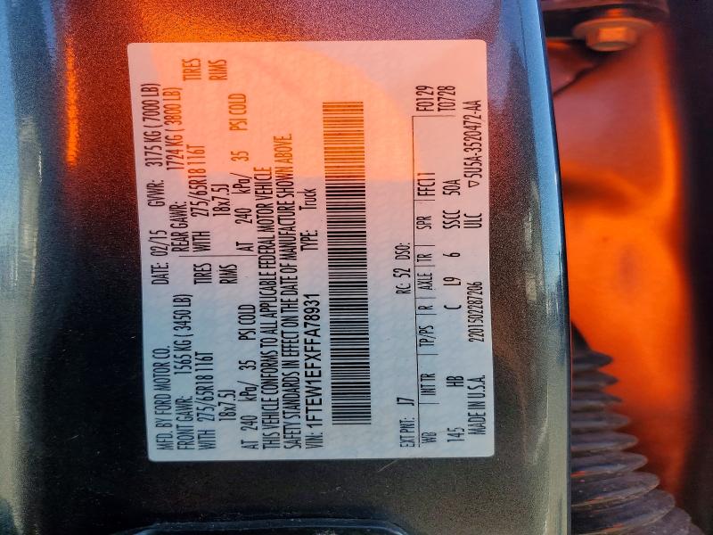 Aukcja sprzedaży 2015 Ford F150, vin: 1FTEW1EFXFFA78931, numer aukcji: 70710456