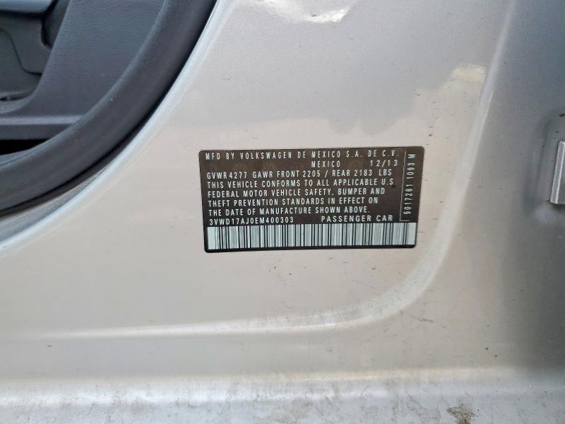 Aukcja sprzedaży 2014 Volkswagen Jetta, vin: 3VWD17AJ0EM400303, numer aukcji: 70972716