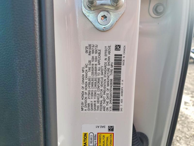 2026 Honda Cr-v მანქანა იყიდება აუქციონზე, vin: 2HKRS4H79TH428098, აუქციონის ნომერი: 68022906