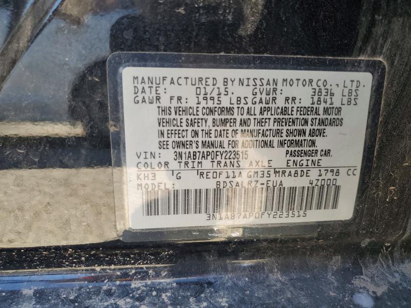 67742876 :رقم المزاد ، 3N1AB7AP0FY223515 vin ، 2015 Nissan Sentra مزاد بيع