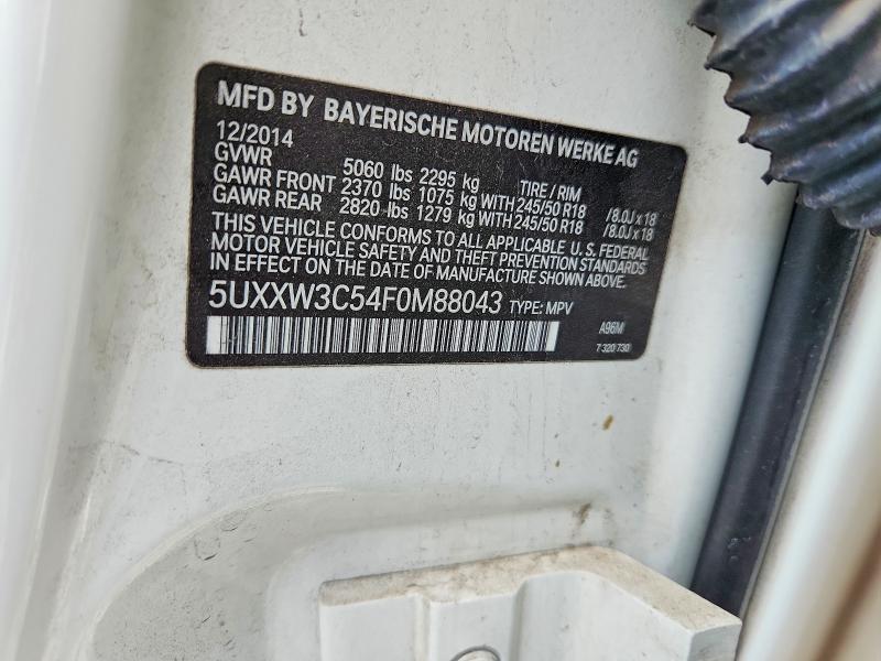 Aukcja sprzedaży 2015 Bmw X4, vin: 5UXXW3C54F0M88043, numer aukcji: 68404626
