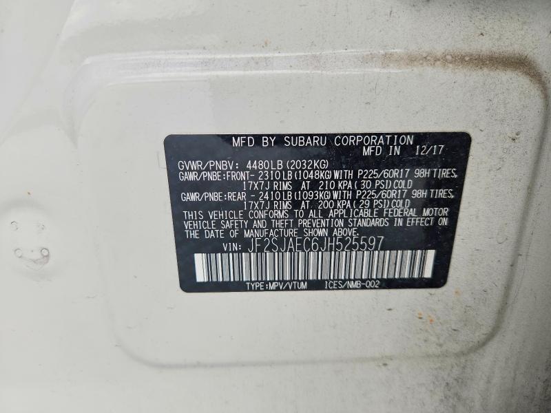 Aukcja sprzedaży 2018 Subaru Forester, vin: JF2SJAEC6JH525597, numer aukcji: 67993046