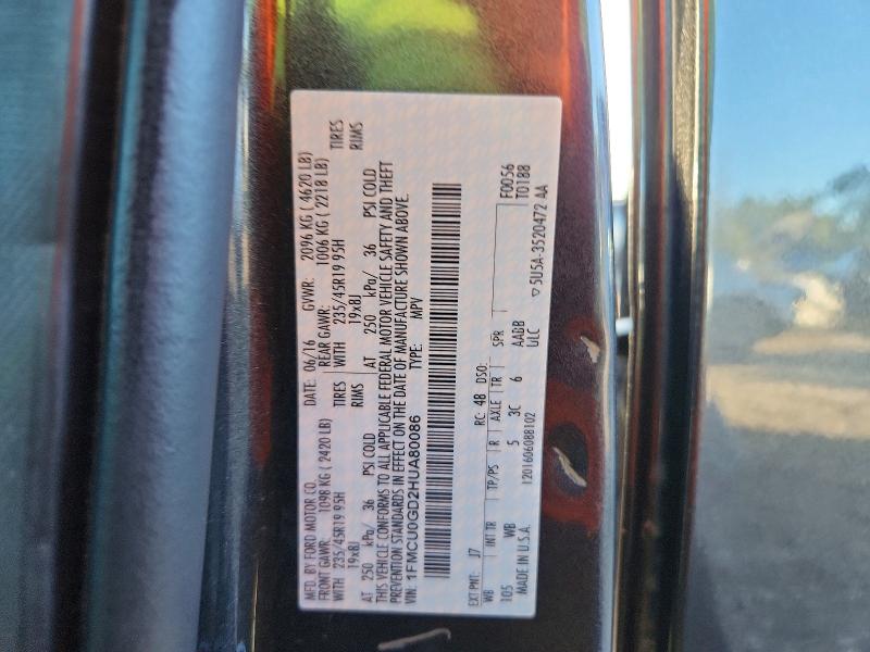 70424396 :رقم المزاد ، 1FMCU0GD2HUA80086 vin ، 2017 Ford Escape مزاد بيع