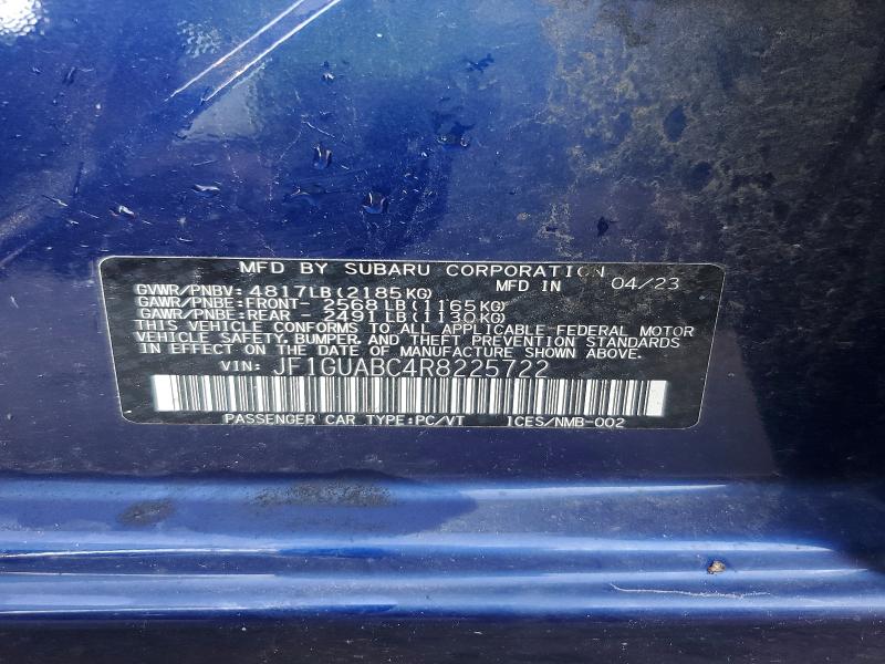 Aukcja sprzedaży 2024 Subaru Impreza, vin: JF1GUABC4R8225722, numer aukcji: 66211466