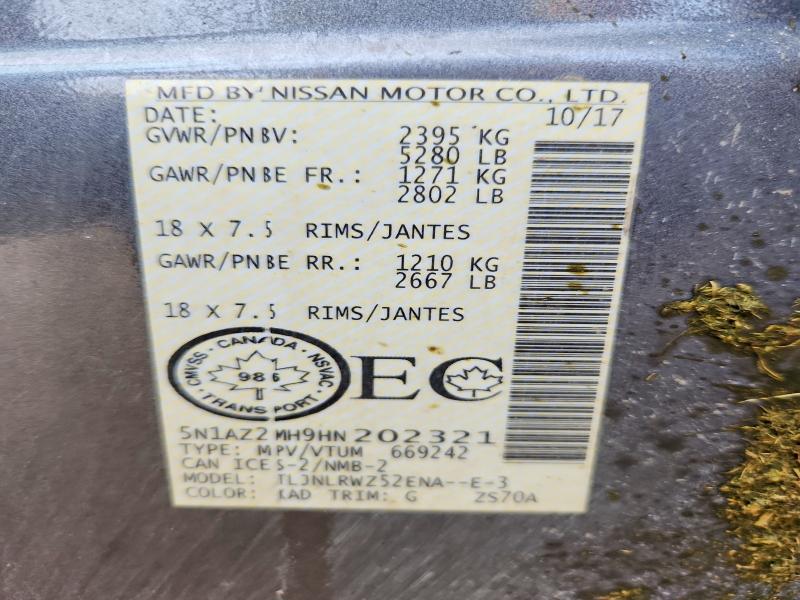 Aukcja sprzedaży 2017 Nissan Murano, vin: 5N1AZ2MH9HN202321, numer aukcji: 68004266