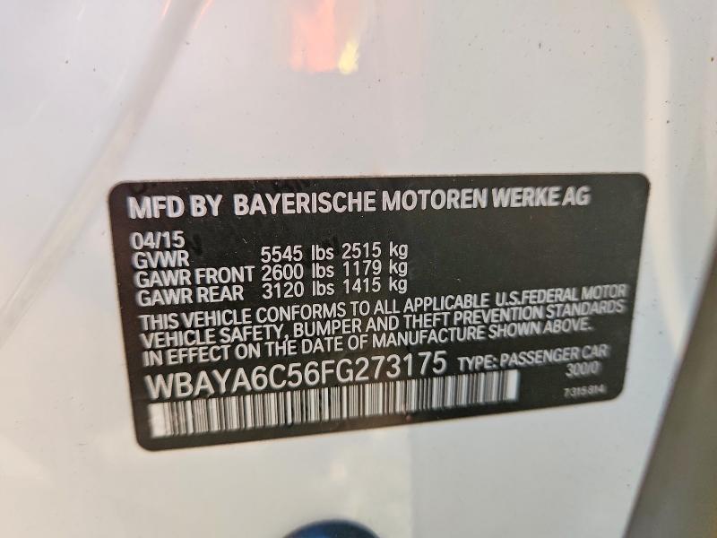 68651116 :رقم المزاد ، WBAYA6C56FG273175 vin ، 2015 Bmw 740 مزاد بيع