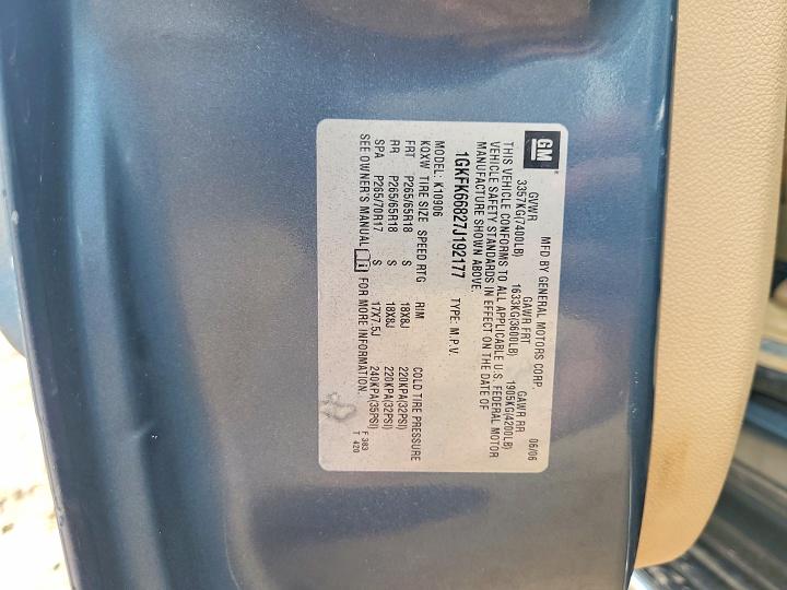 Auction sale of the 2007 Gmc Yukon Xl, vin: 1GKFK66827J192177        , lot number: 69243626