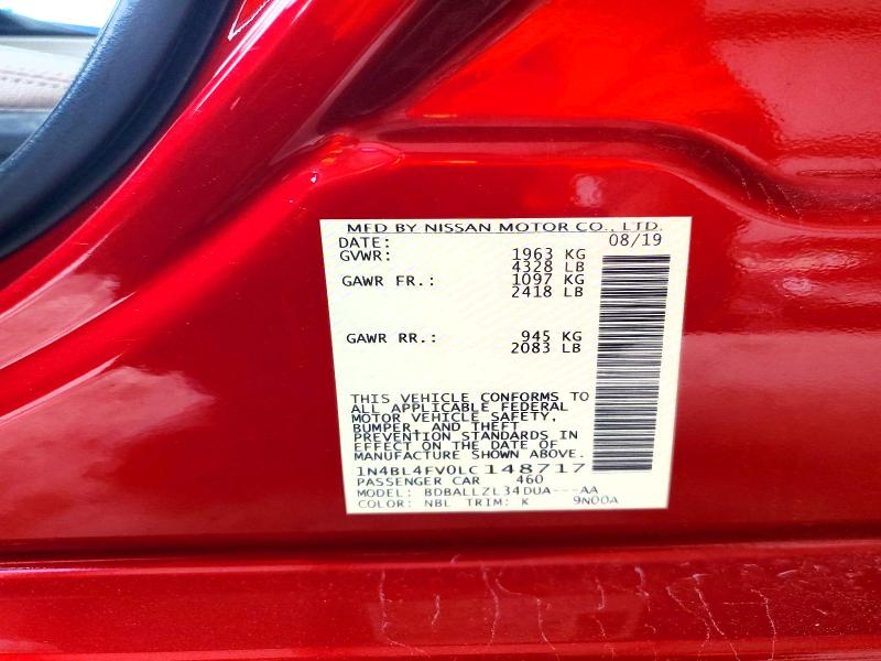 2020 Nissan Altima მანქანა იყიდება აუქციონზე, vin: 1N4BL4FV0LC148717, აუქციონის ნომერი: 67477566