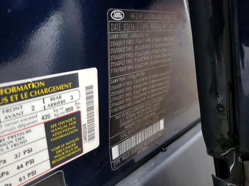 Продажа на аукционе авто 2016 Land Rover Range Rover Sport, vin: SALWR2PF0GA652328, номер лота: 67718626