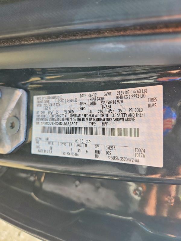 Продажа на аукционе авто 2013 Ford Escape, vin: 1FMCU9HX4DUA32807, номер лота: 70019236