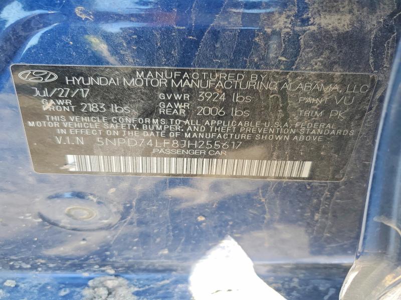 Продажа на аукционе авто 2018 Hyundai Elantra, vin: 5NPD74LF8JH255617, номер лота: 71208106