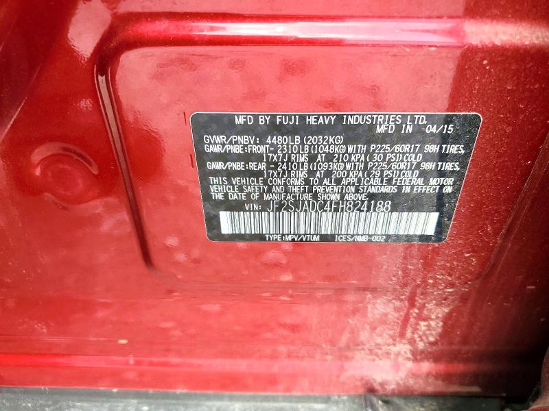 Aukcja sprzedaży 2015 Subaru Forester, vin: JF2SJADC4FH824188, numer aukcji: 68895726