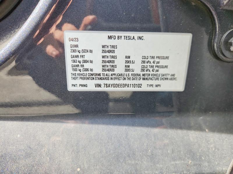 Продаж на аукціоні авто 2023 Tesla Model Y, vin: 7SAYGDEE0PA110102, номер лоту: 69791076