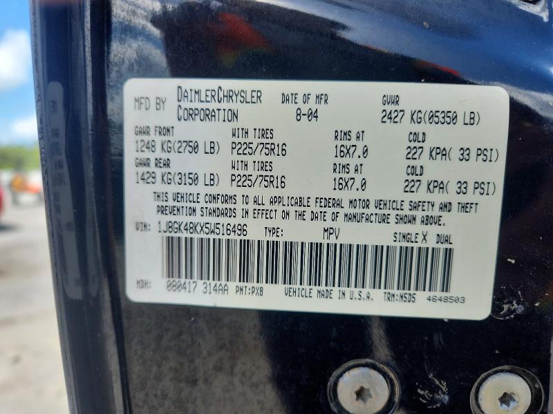 2005 Jeep Liberty მანქანა იყიდება აუქციონზე, vin: 1J8GK48KX5W516496, აუქციონის ნომერი: 68641256