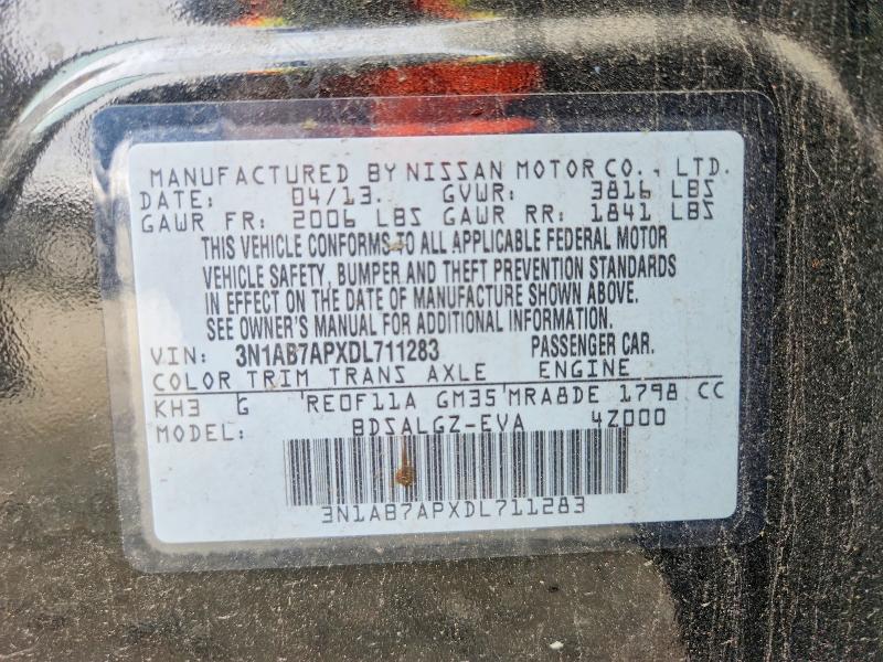 69979266 :رقم المزاد ، 3N1AB7APXDL711283 vin ، 2013 Nissan Sentra مزاد بيع