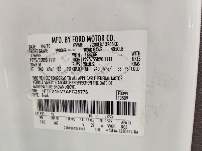 Продажа на аукционе авто 2010 Ford F150, vin: 1FTFX1EV7AFC26776, номер лота: 70883486