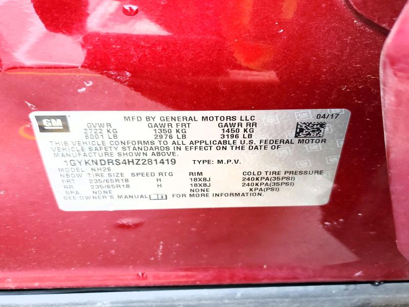 Продажа на аукционе авто 2017 Cadillac Xt5, vin: 1GYKNDRS4HZ281419, номер лота: 68278656